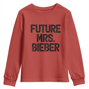 Future Mrs. Pop Star Bride to Be Youth Sweatshirt Iconic Music Fan Gift Vintage TS02 Red Print Your Wear