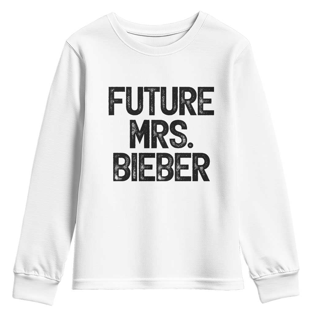 Future Mrs. Pop Star Bride to Be Youth Sweatshirt Iconic Music Fan Gift Vintage TS02 White Print Your Wear