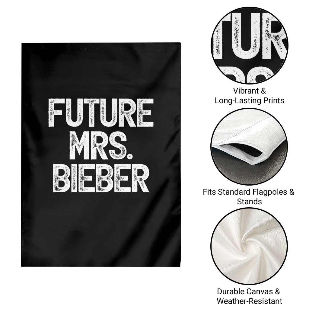 Future Mrs. Pop Star Bride to Be White Script Garden Flag Iconic Music Fan Gift Vintage TS02 Print Your Wear