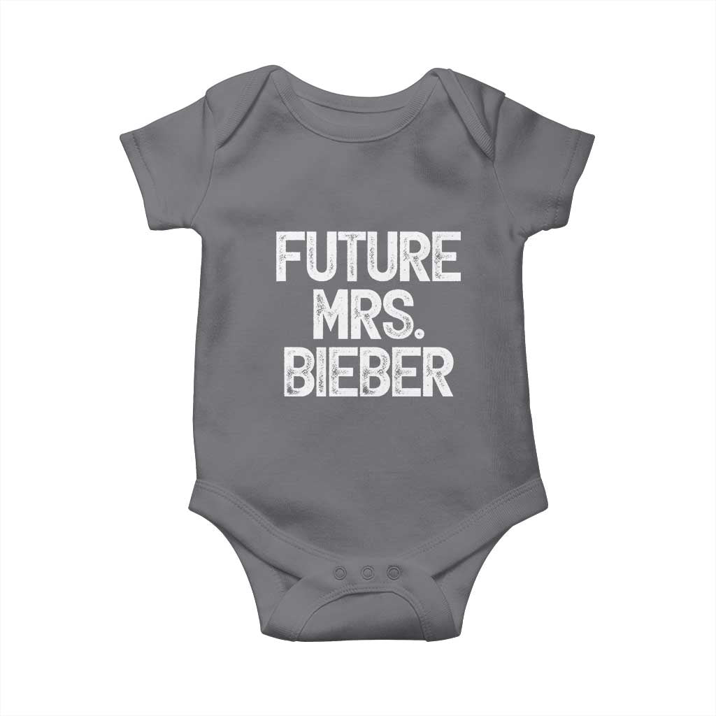 Future Mrs. Pop Star Bride to Be White Script Baby Onesie Iconic Music Fan Gift Vintage TS02 Charcoal Print Your Wear