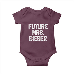 Future Mrs. Pop Star Bride to Be White Script Baby Onesie Iconic Music Fan Gift Vintage TS02 Maroon Print Your Wear