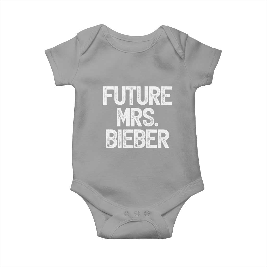 Future Mrs. Pop Star Bride to Be White Script Baby Onesie Iconic Music Fan Gift Vintage TS02 Sport Gray Print Your Wear