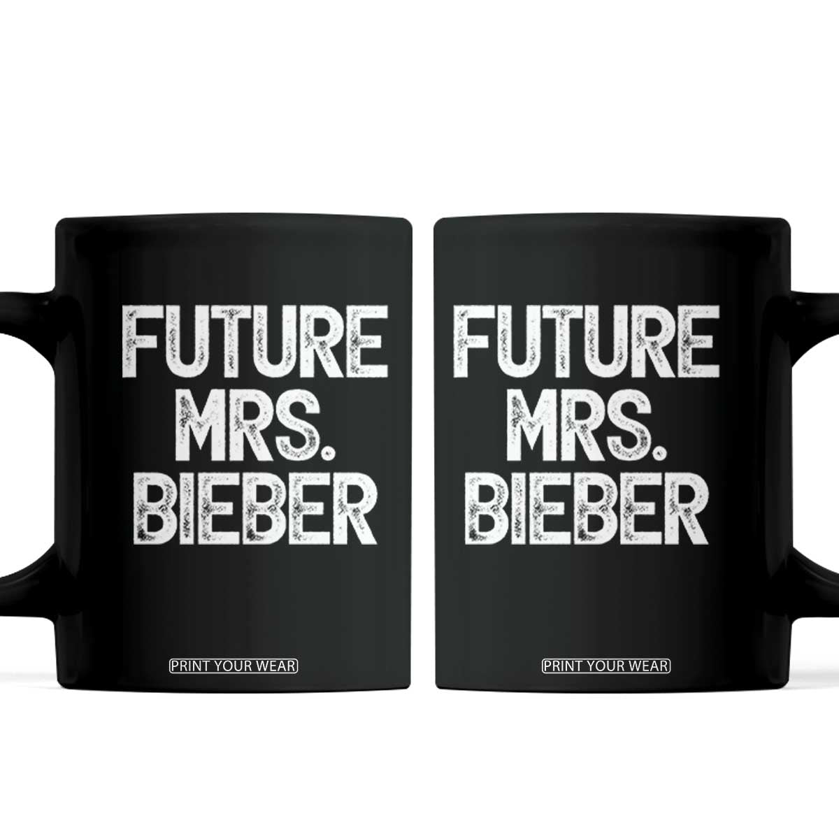 Future Mrs. Pop Star Bride to Be White Script Coffee Mug Iconic Music Fan Gift Vintage TS02 Black Print Your Wear