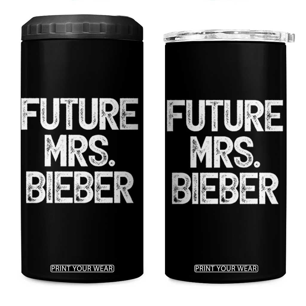 Future Mrs. Pop Star Bride to Be White Script 4 in 1 Can Cooler Tumbler Iconic Music Fan Gift Vintage TS02 One Size: 16 oz Black Print Your Wear