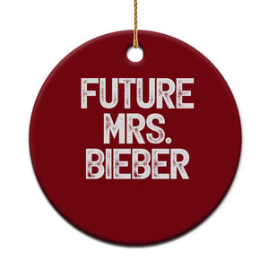 Future Mrs. Pop Star Bride to Be White Script Ceramic Ornament Iconic Music Fan Gift Vintage TS02 1pc Red Print Your Wear