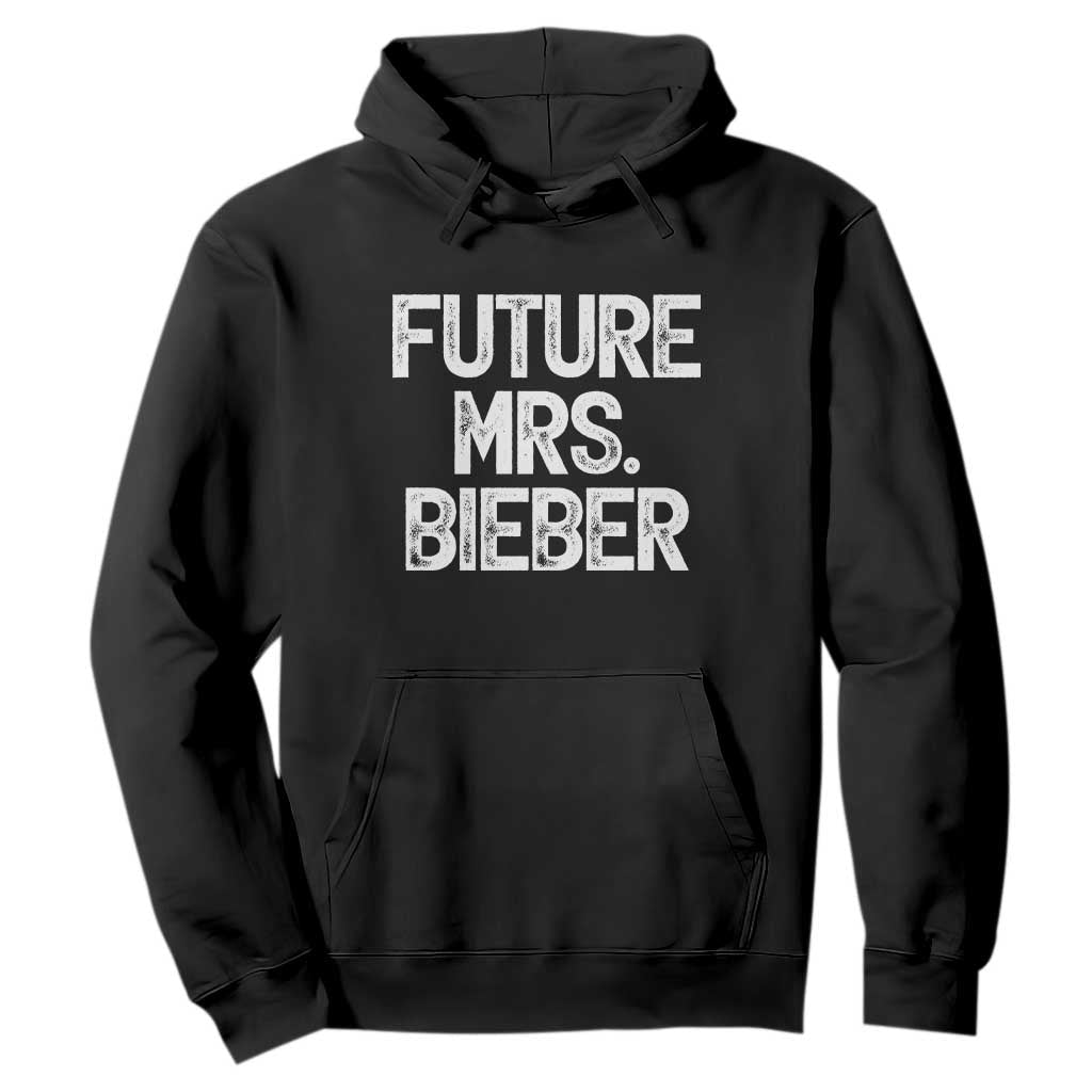 Future Mrs. Pop Star Bride to Be White Script Hoodie Iconic Music Fan Gift Vintage TS02 Black Print Your Wear