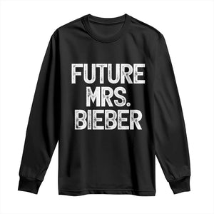 Future Mrs. Pop Star Bride to Be White Script Long Sleeve Shirt Iconic Music Fan Gift Vintage TS02 Black Print Your Wear