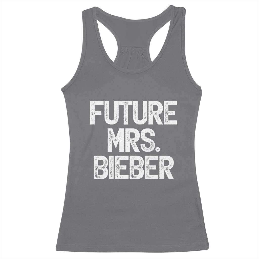 Future Mrs. Pop Star Bride to Be White Script Racerback Tank Top Iconic Music Fan Gift Vintage TS02 Charcoal Print Your Wear