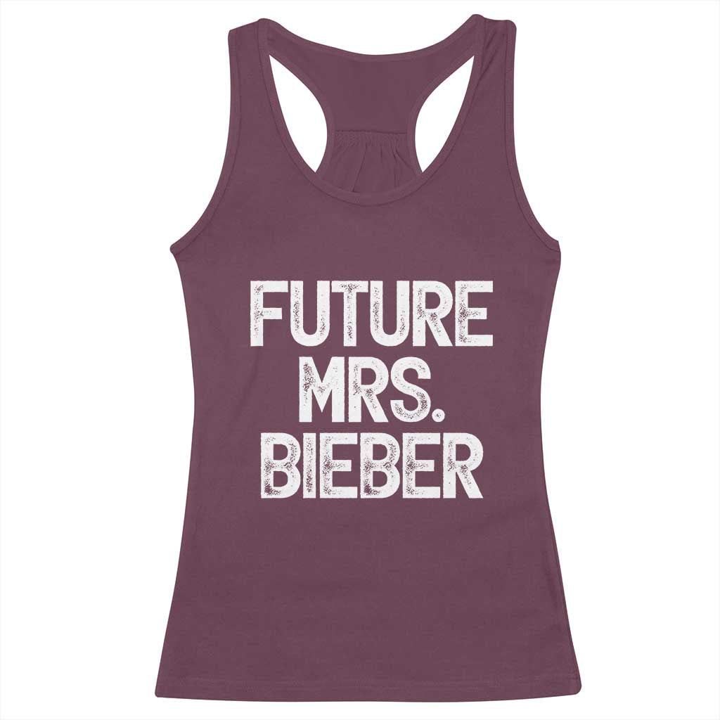 Future Mrs. Pop Star Bride to Be White Script Racerback Tank Top Iconic Music Fan Gift Vintage TS02 Maroon Print Your Wear
