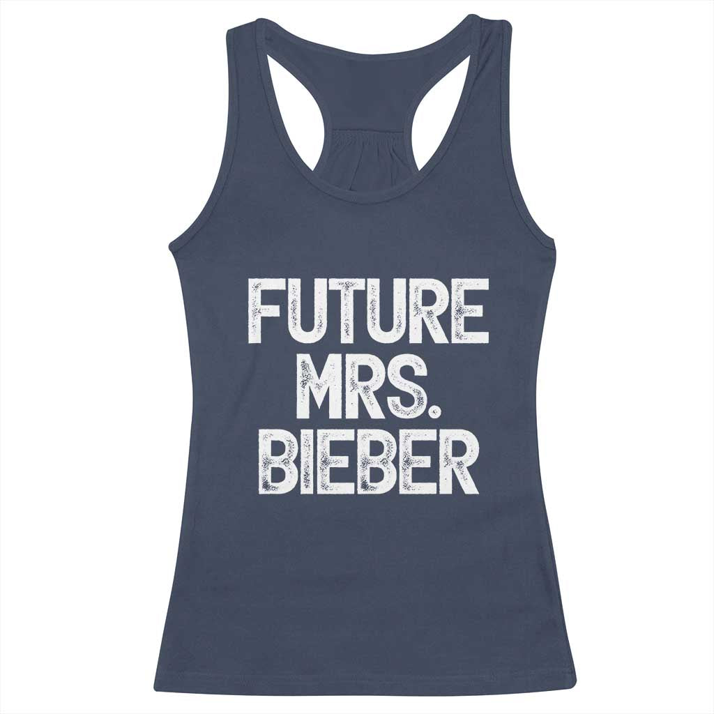 Future Mrs. Pop Star Bride to Be White Script Racerback Tank Top Iconic Music Fan Gift Vintage TS02 Navy Print Your Wear