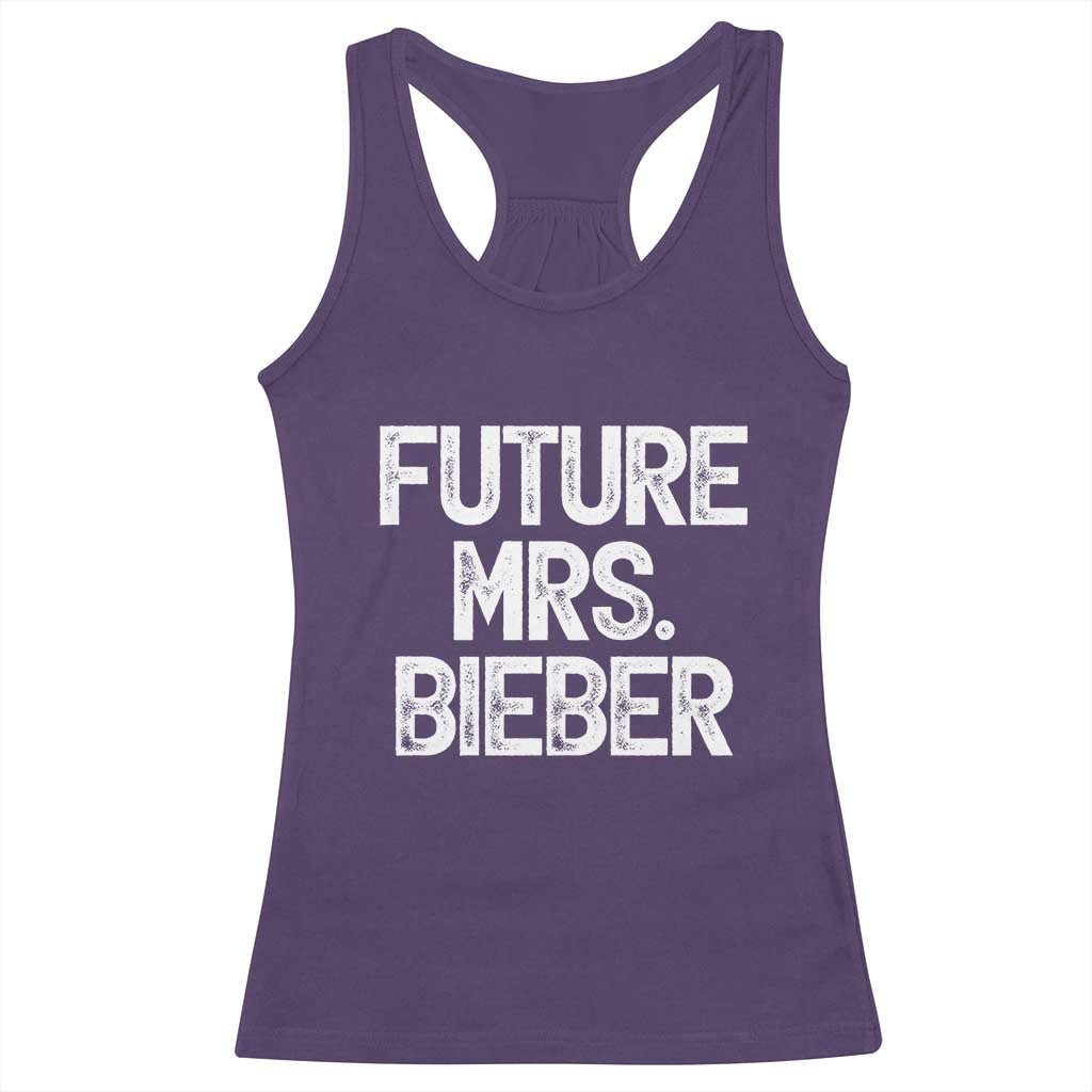Future Mrs. Pop Star Bride to Be White Script Racerback Tank Top Iconic Music Fan Gift Vintage TS02 Purple Print Your Wear