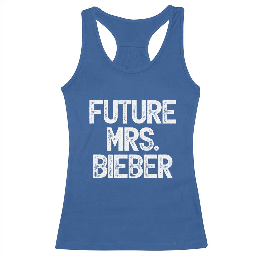 Future Mrs. Pop Star Bride to Be White Script Racerback Tank Top Iconic Music Fan Gift Vintage TS02 Royal Blue Print Your Wear