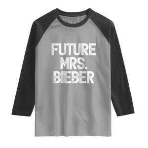 Future Mrs. Pop Star Bride to Be White Script Raglan Shirt Iconic Music Fan Gift Vintage TS02 Sport Gray Black Print Your Wear
