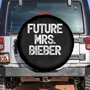 Future Mrs. Pop Star Bride to Be White Script Spare Tire Cover Iconic Music Fan Gift Vintage TS02 No hole Black Print Your Wear