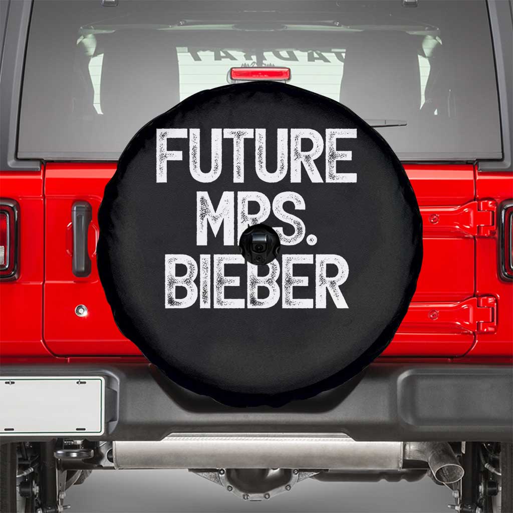 Future Mrs. Pop Star Bride to Be White Script Spare Tire Cover Iconic Music Fan Gift Vintage TS02 Black Print Your Wear
