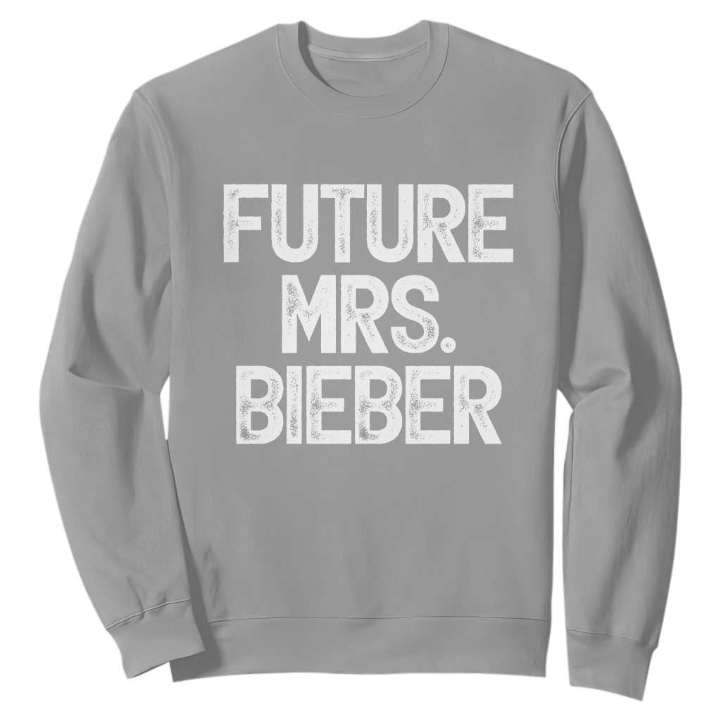Future Mrs. Pop Star Bride to Be White Script Sweatshirt Iconic Music Fan Gift Vintage TS02 Sport Gray Print Your Wear