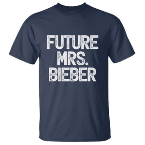 Future Mrs. Pop Star Bride to Be White Script T Shirt Iconic Music Fan Gift Vintage TS02 Navy Print Your Wear