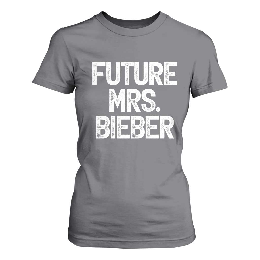 Future Mrs. Pop Star Bride to Be White Script T Shirt For Women Iconic Music Fan Gift Vintage TS02 Charcoal Print Your Wear