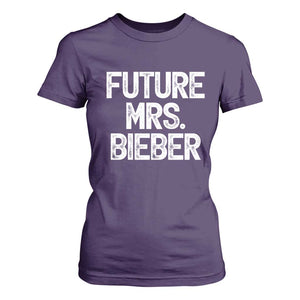 Future Mrs. Pop Star Bride to Be White Script T Shirt For Women Iconic Music Fan Gift Vintage TS02 Purple Print Your Wear