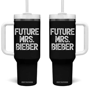 Future Mrs. Pop Star Bride to Be White Script Tumbler With Handle Iconic Music Fan Gift Vintage TS02 One Size: 40 oz Black Print Your Wear