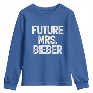 Future Mrs. Pop Star Bride to Be White Script Youth Sweatshirt Iconic Music Fan Gift Vintage TS02 Royal Blue Print Your Wear