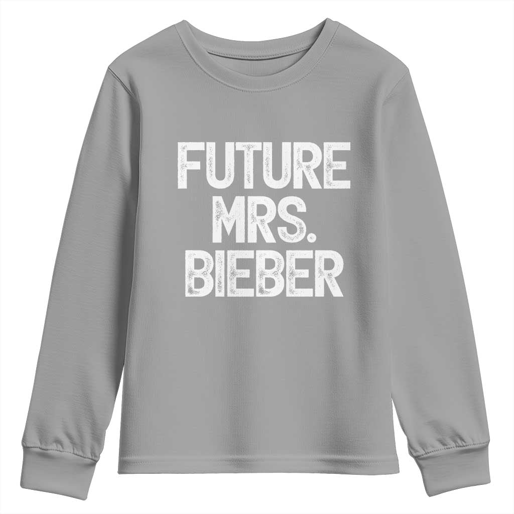 Future Mrs. Pop Star Bride to Be White Script Youth Sweatshirt Iconic Music Fan Gift Vintage TS02 Sport Gray Print Your Wear