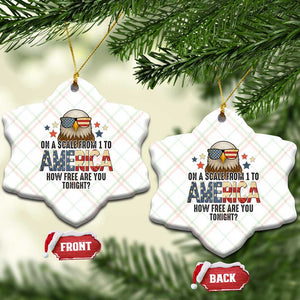 Patriotic Bald Eagle Ceramic Ornament How Free Are You Tonight 4th of July TS02 Print Your Wear
