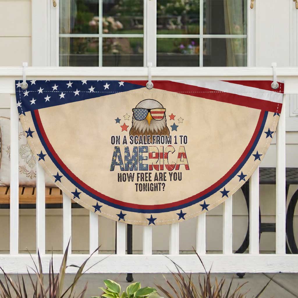American Bald Eagle Patriotic Fan Flag How Free Are You Tonight 4th of July