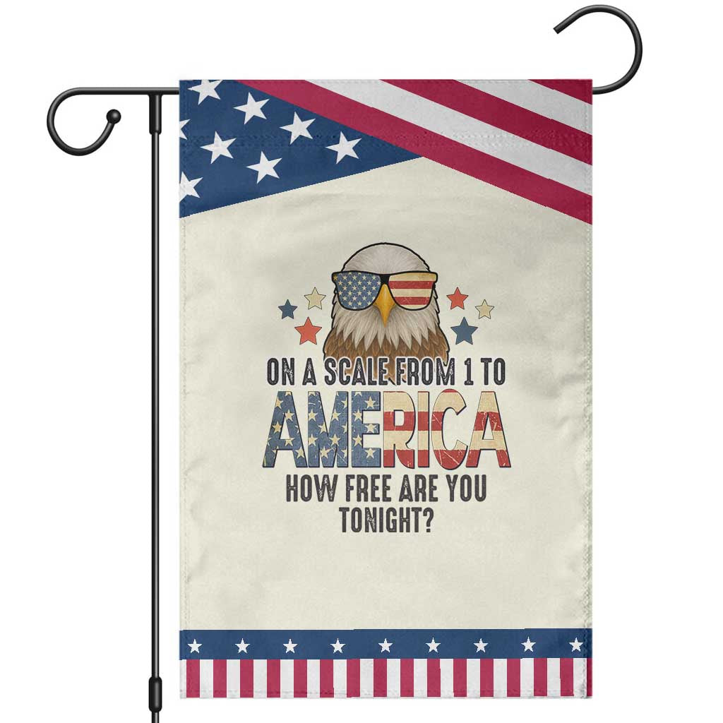 Patriotic Bald Eagle Garden Flag How Free Are You Tonight 4th of July TS02 Modern Beige Blue Print Your Wear