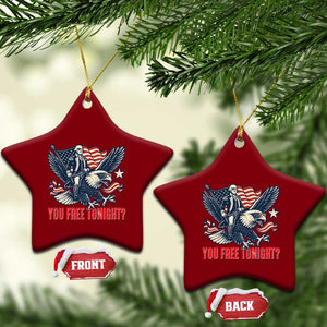 George Washington Rides Bald Eagle Ceramic Ornament You Free Tonight Patriotic 4th of July TS02 Print Your Wear