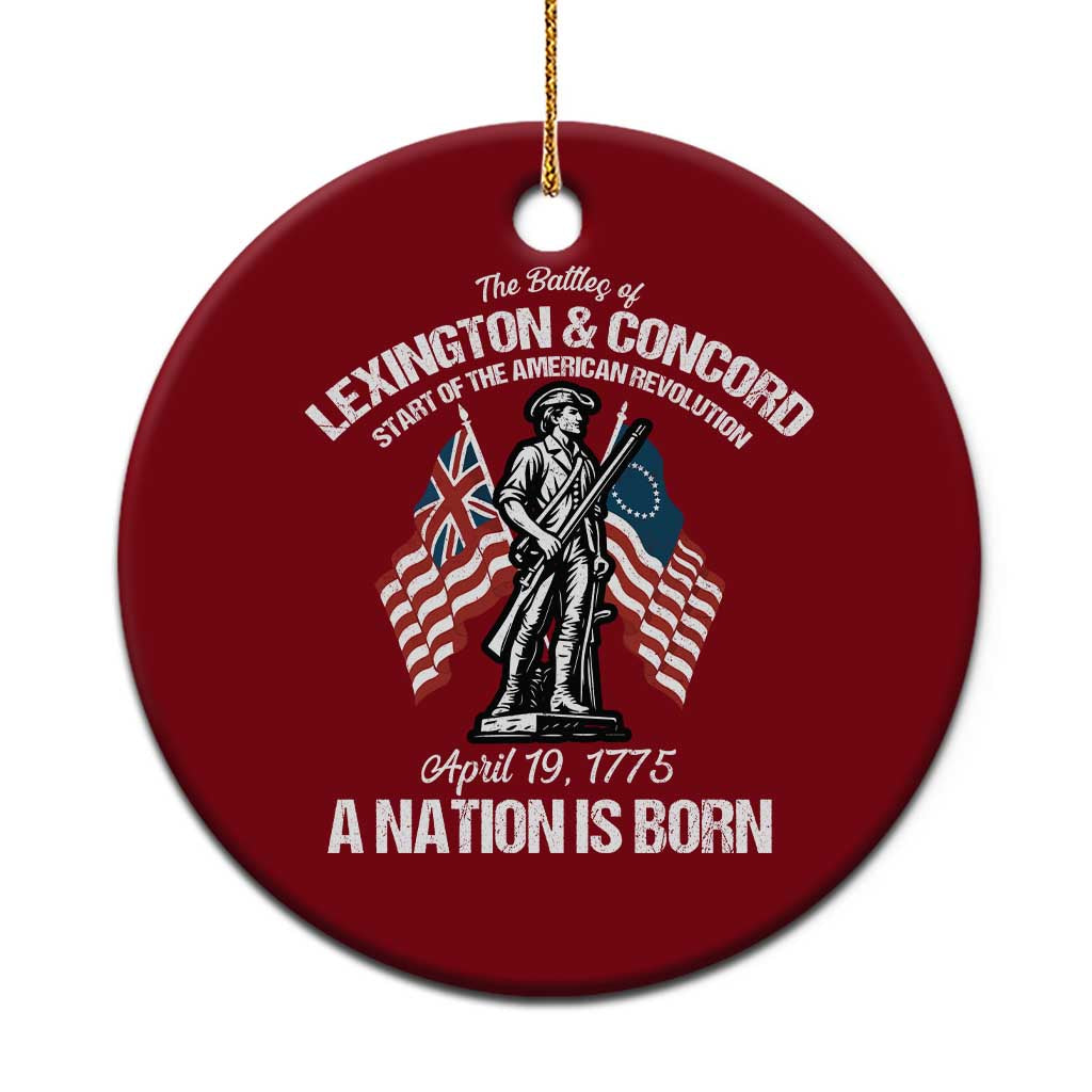 Battle of Lexington and Concord Ceramic Ornament American Revolution April 19 1775 Patriotic TS02 1pc Red Print Your Wear