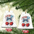 Retro Americana Cherries and Stars Coquette Bow Ceramic Ornament America Cute Patriotic 4th Of July US TS02 Print Your Wear