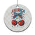 Retro Americana Cherries and Stars Coquette Bow Ceramic Ornament America Cute Patriotic 4th Of July US TS02 1pc Christmas Plaid Print Your Wear