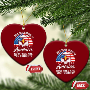 Patriotic Bald Eagle Ceramic Ornament On A Scale Of One To America How Free Are You Tonight TS02 Print Your Wear