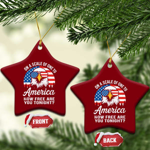 Patriotic Bald Eagle Ceramic Ornament On A Scale Of One To America How Free Are You Tonight TS02 Print Your Wear