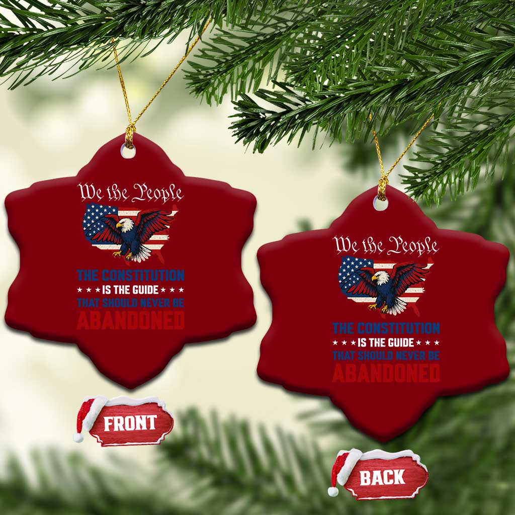 We the People Patriotic Eagle Ceramic Ornament Defend the Constitution American Flag TS02 Print Your Wear