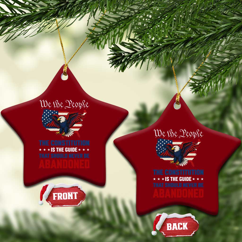 We the People Patriotic Eagle Ceramic Ornament Defend the Constitution American Flag TS02 Print Your Wear