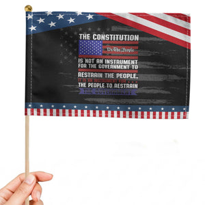 Constitution Liberty American Patriotic Patriotic Handheld Flag We The People US Flag TS02 Distressed 8.2" × 5.5" Black Blue Print Your Wear