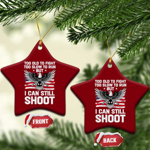 Patriotic Gun Rights Eagle Ceramic Ornament Too Old To Fight Too Slow To Run But Can Still Shoot TS02 Print Your Wear