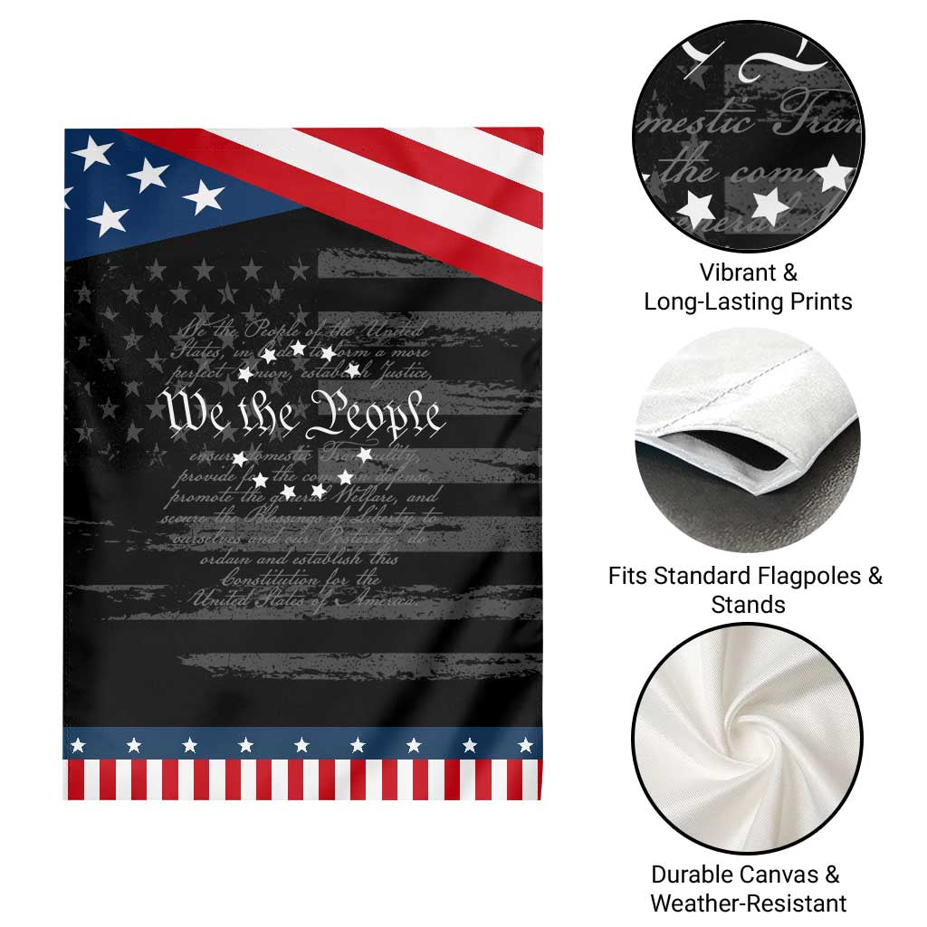 We the People Garden Flag US Constitution Preamble 4th Of July Patriotic Stars TS02 Print Your Wear