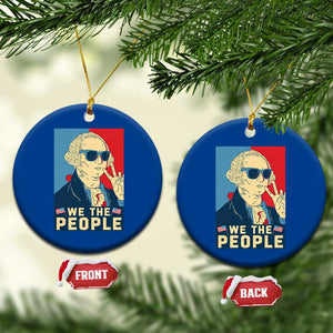 We the People Retro George Washington Ceramic Ornament Patriotic American Founding Fathers Peace Sign TS02 1pc Blue Print Your Wear