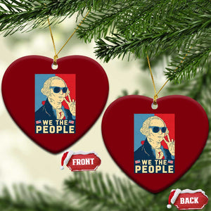 We the People Retro George Washington Ceramic Ornament Patriotic American Founding Fathers Peace Sign TS02 Print Your Wear