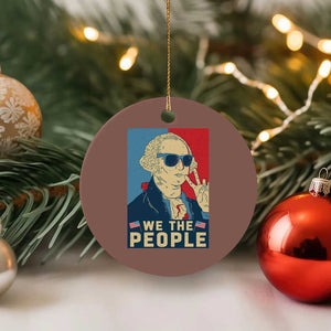 We the People Retro George Washington Ceramic Ornament Patriotic American Founding Fathers Peace Sign TS02 1pc Mocha Print Your Wear
