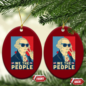 We the People Retro George Washington Ceramic Ornament Patriotic American Founding Fathers Peace Sign TS02 Print Your Wear