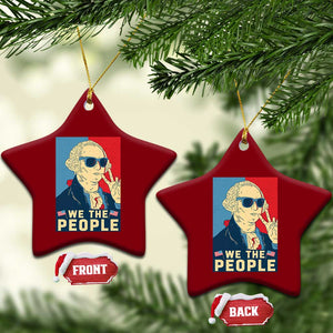 We the People Retro George Washington Ceramic Ornament Patriotic American Founding Fathers Peace Sign TS02 Print Your Wear