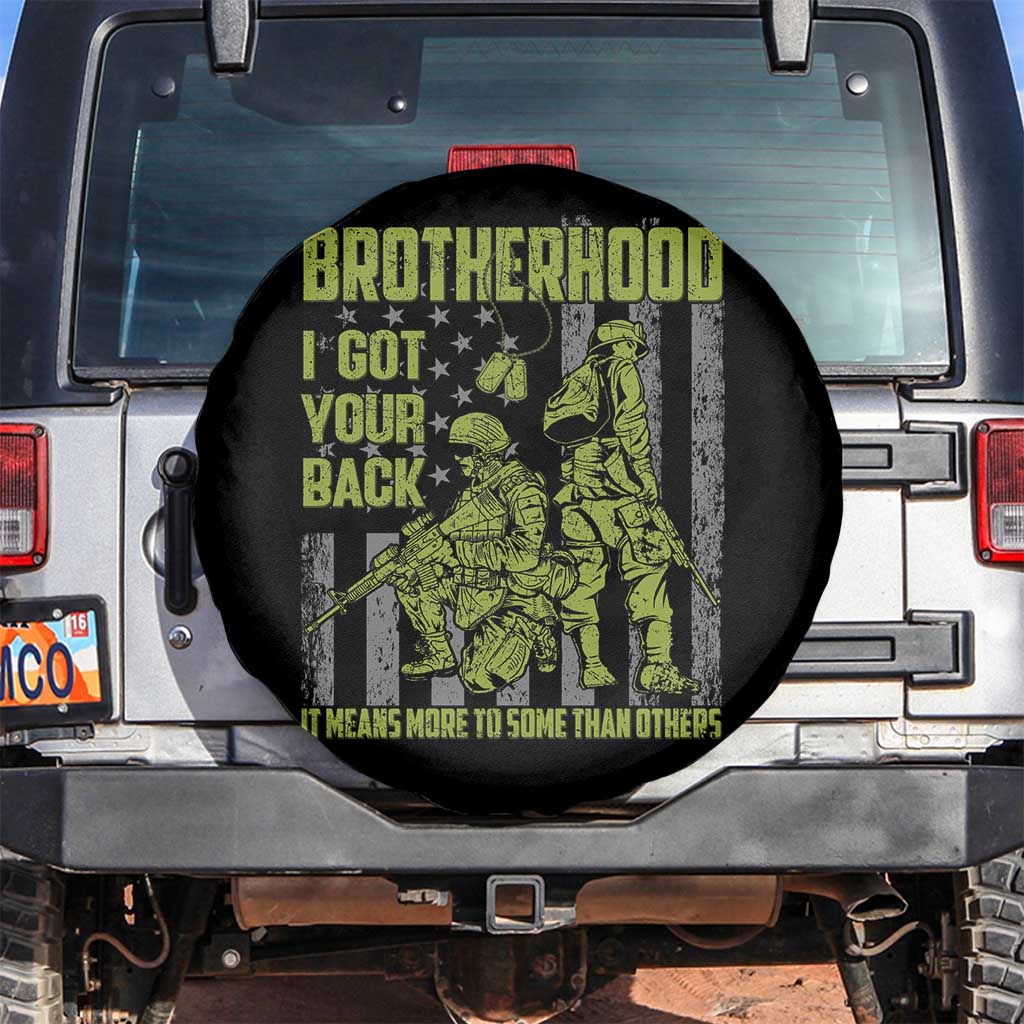 American Veteran Spare Tire Cover Brotherhood Means More To Some Than Others TS02 No hole Black Print Your Wear