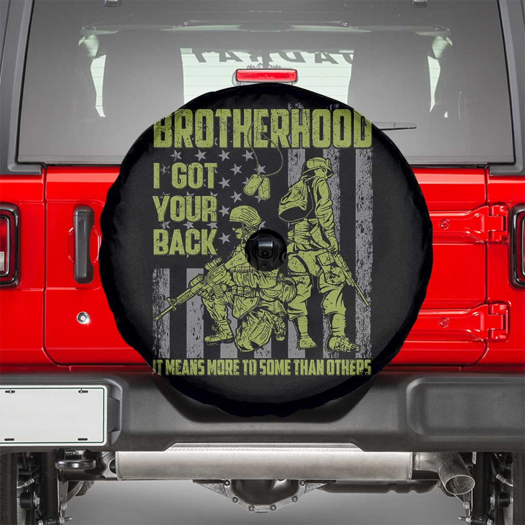 American Veteran Spare Tire Cover Brotherhood Means More To Some Than Others TS02 Black Print Your Wear