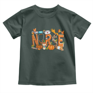 Thanksgiving Fall Nurse Baby Shirt One Thankful Nurse Life Autumn Pumpkin Season TS02 Dark Forest Green Print Your Wear