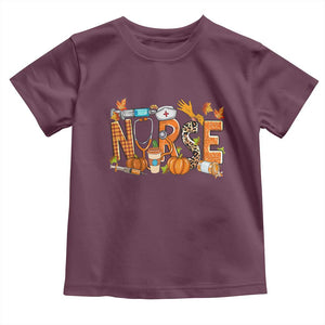 Thanksgiving Fall Nurse Baby Shirt One Thankful Nurse Life Autumn Pumpkin Season TS02 Maroon Print Your Wear