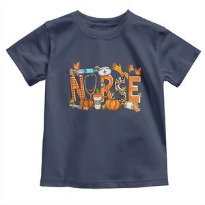 Thanksgiving Fall Nurse Baby Shirt One Thankful Nurse Life Autumn Pumpkin Season TS02 Navy Print Your Wear